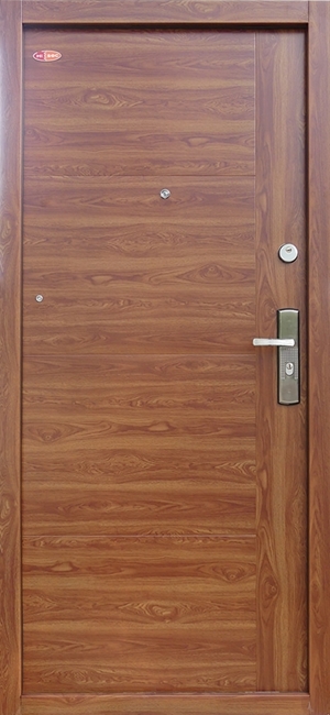 HiSec lépcsőházi bejárati ajtó - modern mintás - Aranytölgy